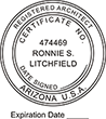 Arizona Professional Architect, Landscape Architect, Land Surveyor, Assayer, Geologist, and Engineer. Available in several mount options