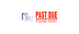 PAST DUE PLEASE REMIT Two-Color Stock Stamp 1/2" x 1-5/8"