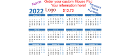See the year at a glance with your 2020 calendar mouse pad.  Customize it with your name or logo.