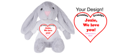 Customize the shirt of these stuffed animals.  Great gifts for Christmas, Valentine's, Easter or birthday.  Great way to show your love. Choice of rabbit, dog or elephant.