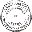 Commissioner of Deeds - Pennsylvania
Available in several mount options.