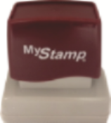 The impression size is 11/16" x 2" Custom Pre-Inked Stamp. This stamp is a self-inking rubber stamp equal to the istamp of the past. This size is great for Personal address and message stamps.