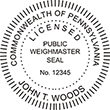 Public Weighmaster Seal - Pennsylvania
Available in several mount options.