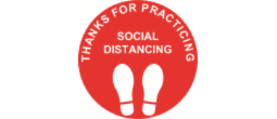 PACKAGE OF 3 10 INCH ROUND FLOOR DECALS FOR SHOWING PEOPLE WHERE YOU WISH THEM TO STAND WITH THANKS FOR SOCIAL PRACTICING. IN ORDER TO SOCIAL DISTANCE IN YOUR STORE OR ESTABLISHMENT.