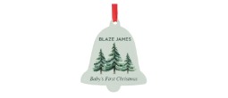 Customize this bell ornament in full color.  Use a photo and add the name and date.  Make any design you want!  This is a great Christmas present or wedding gift, to mark 1st Christmas together. Upload a photo that covers the bell, we will do the rest.