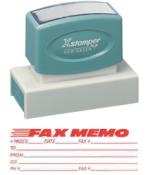 FAX MEMO-Jumbo Stock Stamp, Impression size 7/8" X 2-3/4", Xstamper N18, Choice of colors