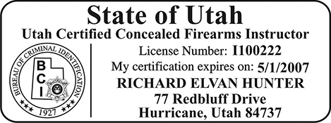 Certified Concealed Firearms Instructor - Utah
Available in several mount options.