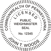 Public Weighmaster Seal - Pennsylvania
Available in several mount options.