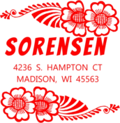 This is a customizable address stamp surrounded by flowers.  It comes on  a pre-inked PSI or a Printer Q43. The impression size is 1.61" X 1.61". This stamp will add special detail to an invitation or special occasion envelope.