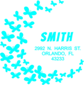 Designer style address stamp.  This is a 1.5 X 1.5 impression. This custom stamp can be on a handle, to use with a pad, a self-inking printer, a pre-inked PSI or the highest quality Xstamper.  Choose your mount in product options.