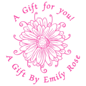 Designer style "A gift from me"  stamp.  This is a 1.5 X 1.5 impression. This address stamp is great for weddings, invitations or everyday use.