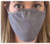 40% recycled poly/30% recycled cotton/30% cotton. 
The Next Level Adult Face Mask is a reusable, eco-friendly, and sustainable 
2-ply mask made of 70% recycled material. Moisture wicking fabrication is washable and 
breathable. Features a double layer