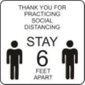 8 x 8 Engraved Plate With Social Distancing recommendations.