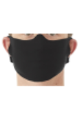 These are very simple face masks.  They are made of t-shirt material with 2-sizes of ear slots on each side.  Throw them in the washer and wear a fresh one each time you go into public.