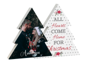 Put your photo or saying on a free standing tree wood block.  This will look great on a mantle or shelf.  The custom picture or phrase is printed in full color on an aluminum plate.  The tree is 7.9 inches tall.