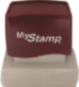 15/16" x 2-1/2" Custom Pre-Inked Stamp. This stamp is a self-inking rubber stamp equal to the istamp of the past.  This size is great for business address and bank endorsement stamps.