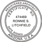 Arizona Registered Professional Architect, Landscape Architect, Land Surveyor, Assayer, Geologist, and Engineer. Available in several mount options