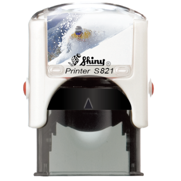 Printer 10  3/8in. 1-1/16in. Self-Inking Stamp with a built in pad that is re-inkable.  It has a  great impression.